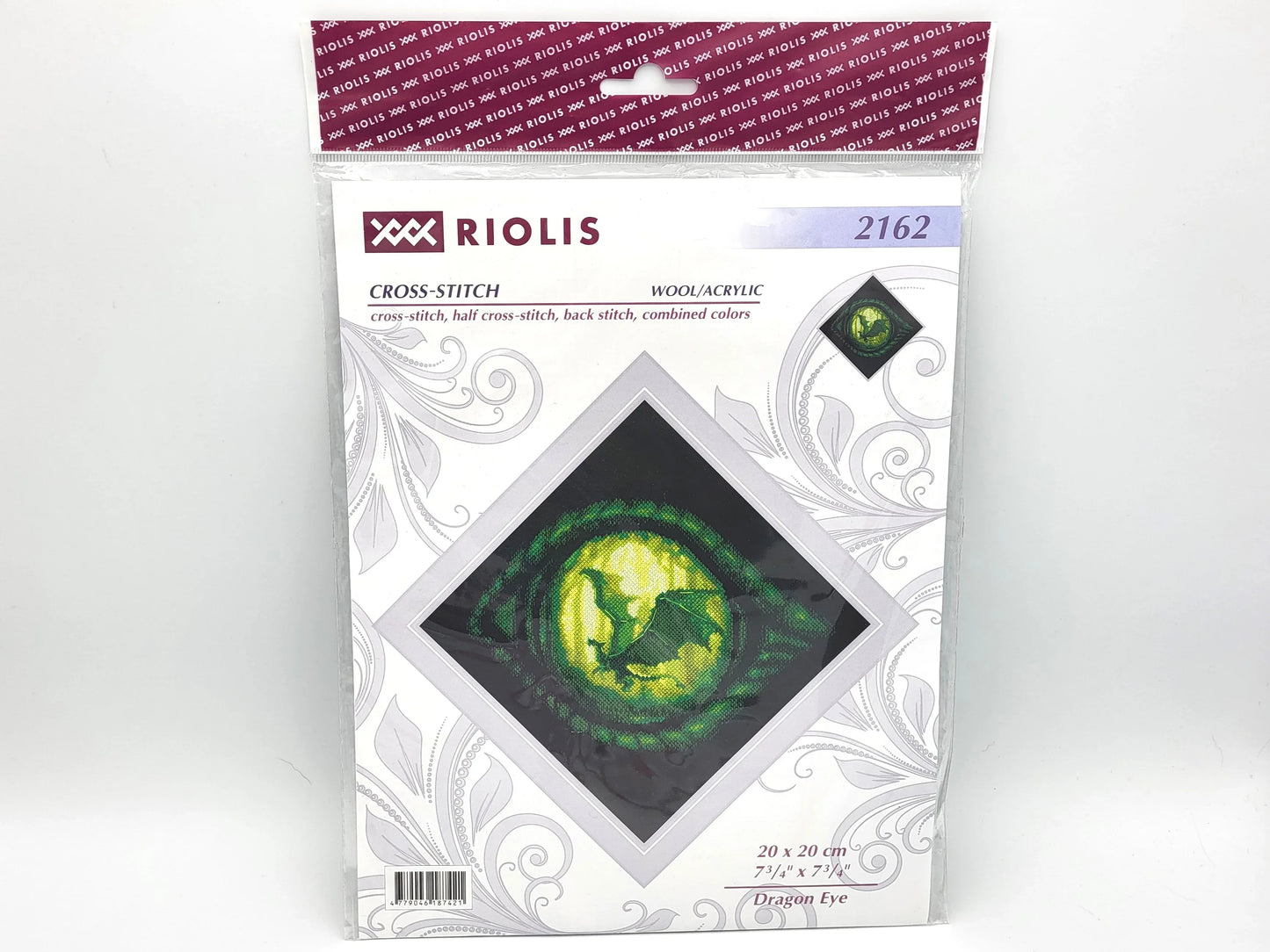 Riolis Dragon Eye Cross Stitch Kit - 7.75"x7.75" 14-Count Black Aida Fantasy Design