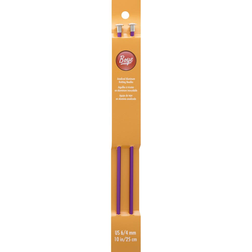 Boye Single Point Aluminum Knitting Needles 14" - Size US6 - 4.25mm