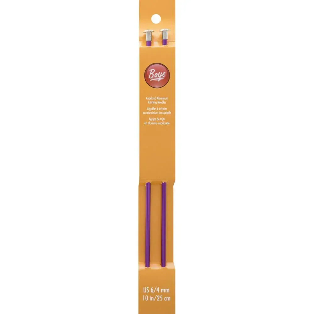 Boye Single Point Aluminum Knitting Needles 14" - Size US6 - 4.25mm