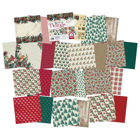 Christmas Paper Crafting 8"x8" cardstock and 6"x8" Stamp Set, Timeless Tidings
