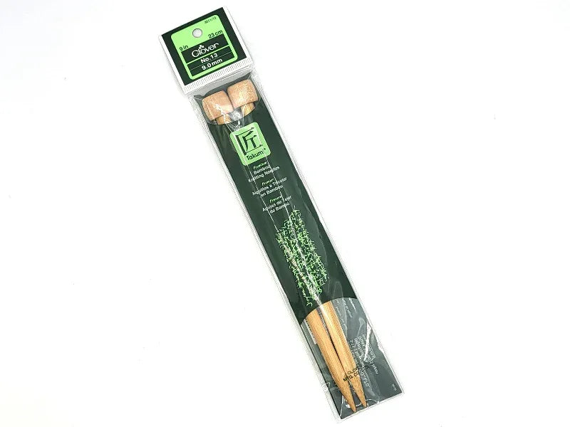 Clover Takumi Bamboo Single Point Knitting Needles 9" 13 9mm