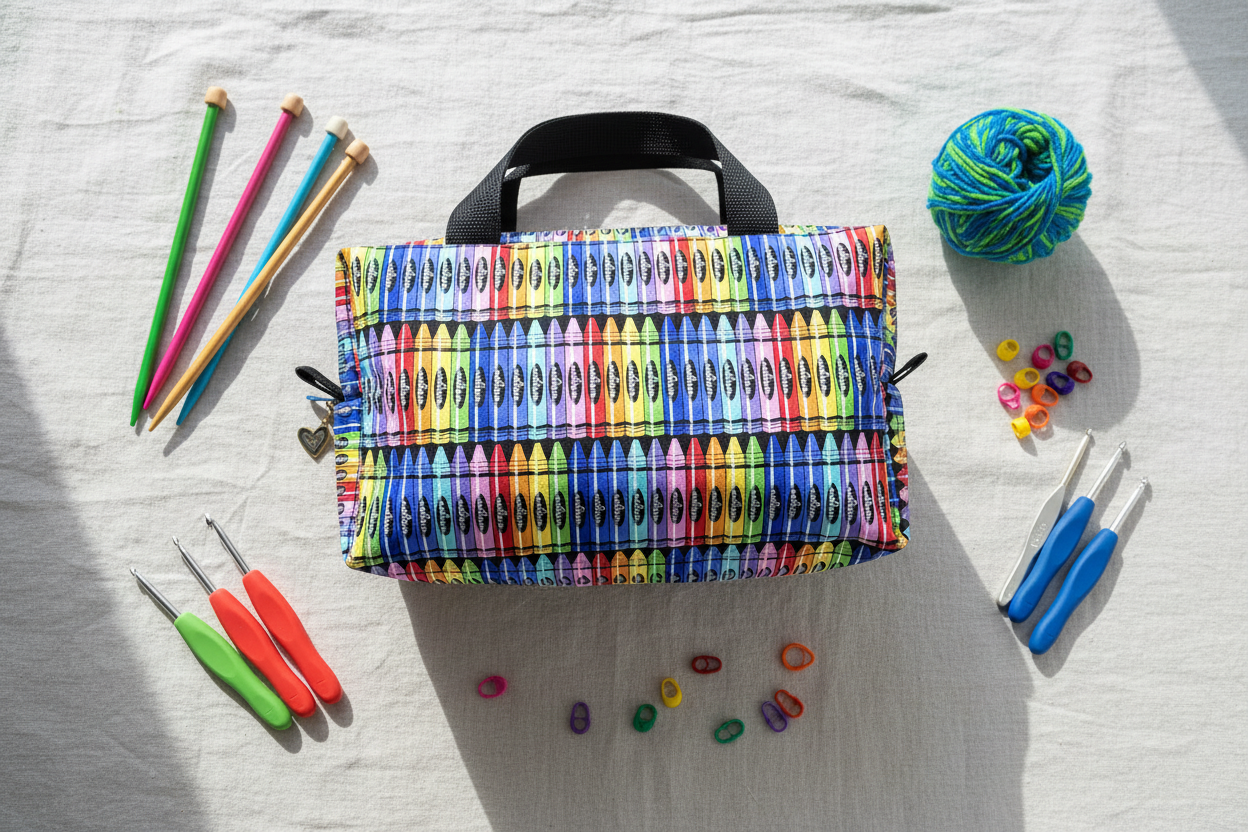 Crayon Print Duffle Bag Lifestyle