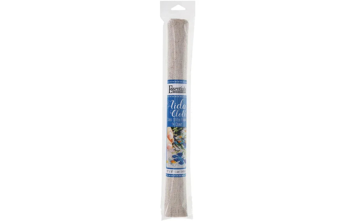 speckled light oatmeal color cross stitch aida fabric, 14ct 15x18"