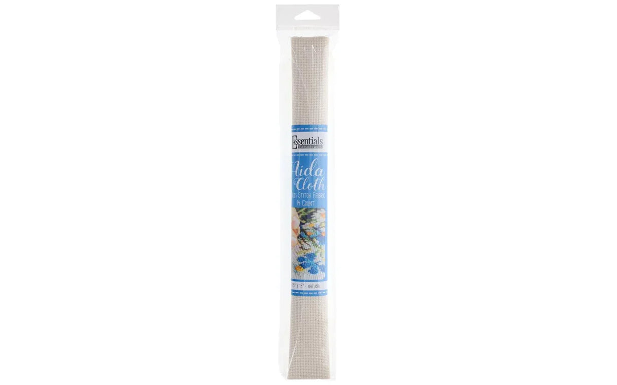 Packaged white cloth with a blue label on a white background