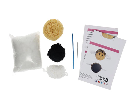 Pudgies, Bernie Bee, DIY Crochet Kit for beginners, Amigurumi animals, Leisure Arts
