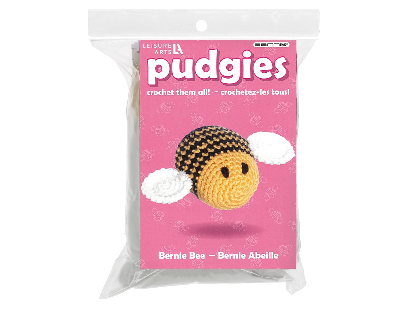 Pudgies, Bernie Bee, DIY Crochet Kit for beginners, Amigurumi animals, Leisure Arts