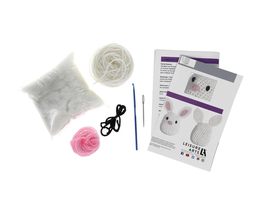 Pudgies, Basil Bunny, DIY Crochet Kit for beginners, Amigurumi animals, Leisure Arts