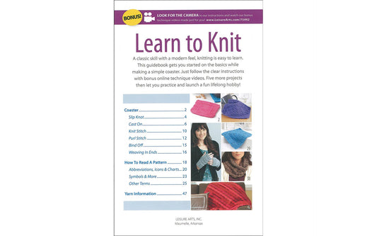 Learn to Knit Book - Softcover book - Leisure Arts