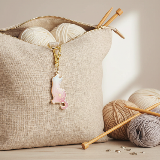 Cat Zodiac Knitting Bag Charm
