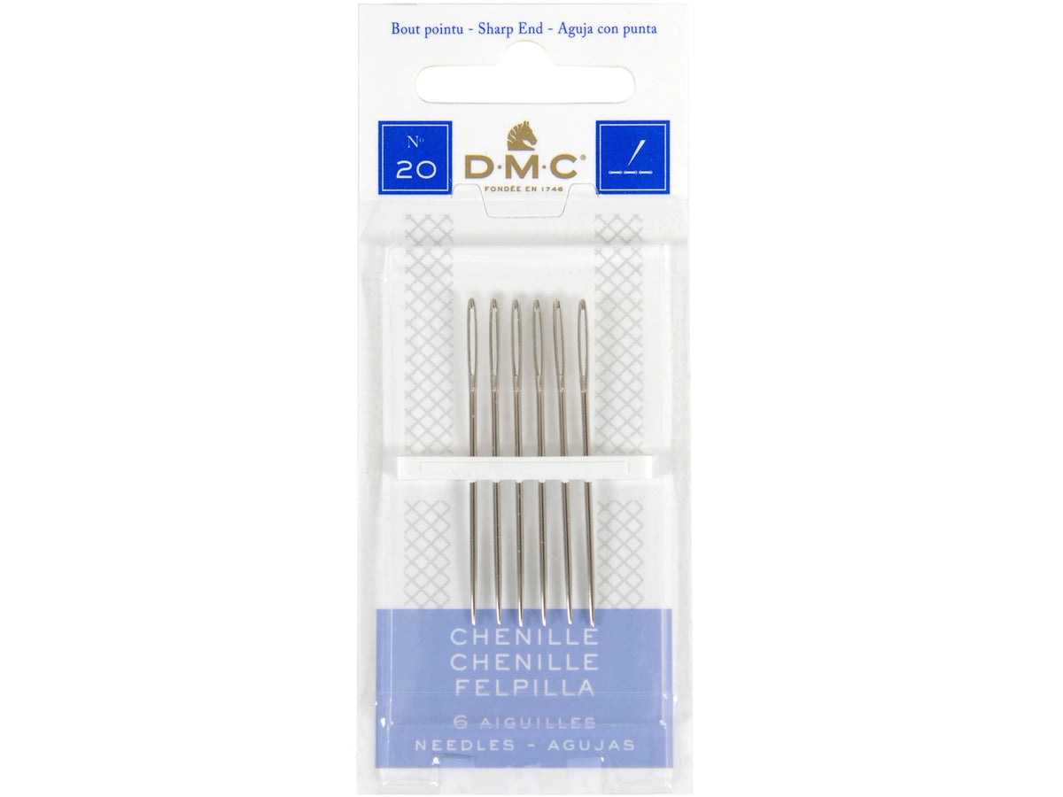 DMC Chenille Hand Needles - 6 Pack Sharp Needles for Ribbon & Thick Thread