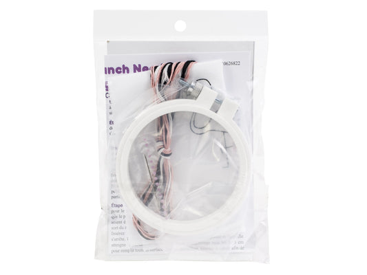 White ring stand with zebra pattern packaging on a white background