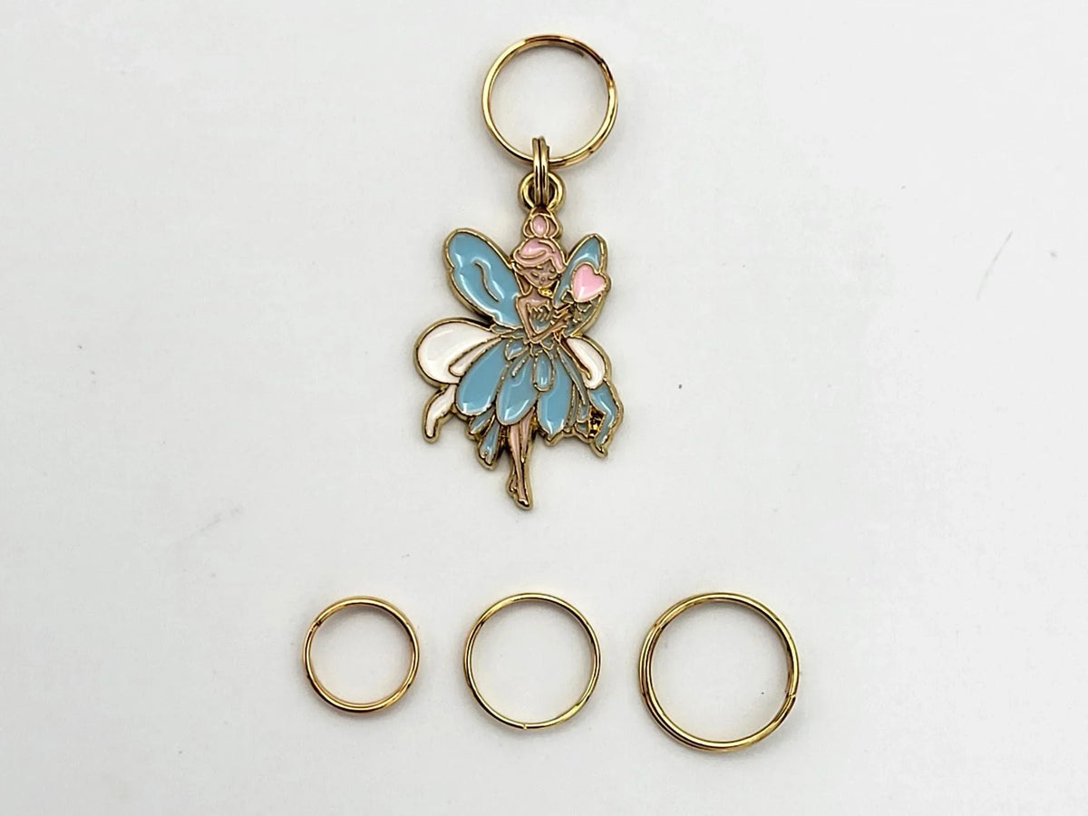 Fairy Stitch Markers for Knitting, 5 pc | crochet progress keeper, project bag charms, knitting accessory