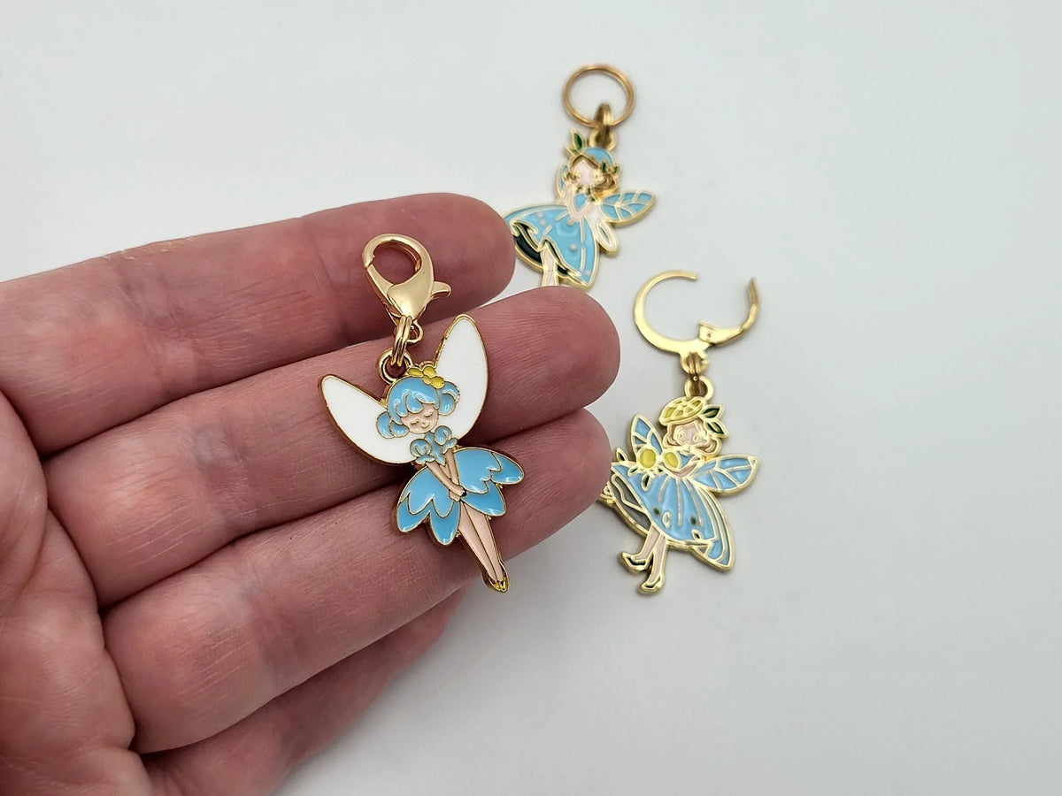 Fairy Stitch Markers for Knitting, 5 pc | crochet progress keeper, project bag charms, knitting accessory