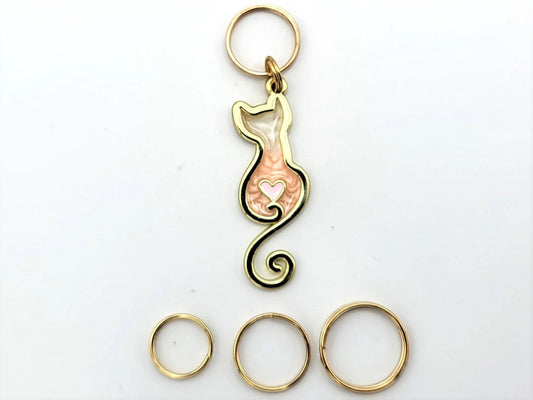 Pearlized Cat Stitch Markers for Knitting, 4pc | Crochet stitch marker, progress keeper, project bag charms, crochet accessory