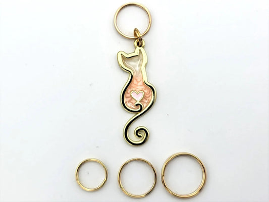 Pearlized Cat Stitch Markers for Knitting, 4pc | Crochet stitch marker, progress keeper, project bag charms, crochet accessory