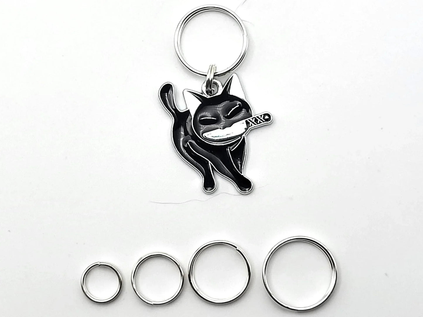 Black Cat Stitch Markers for Knitting, 2 pc | crochet progress keeper, project bag charms, knitting accessory