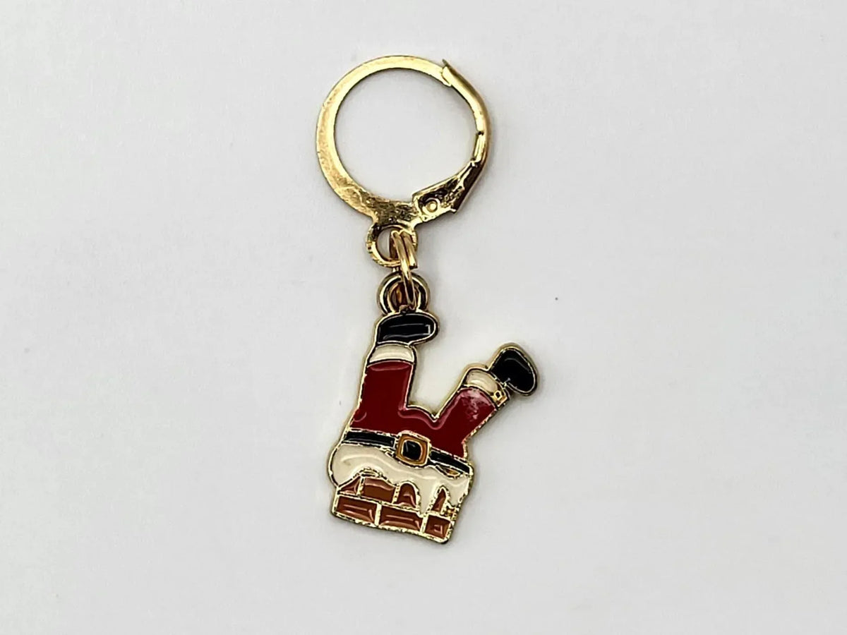Santa Stitch Markers for Knitting, 3pc set | Crochet stitch marker, progress keeper, project bag charms, crochet accessories