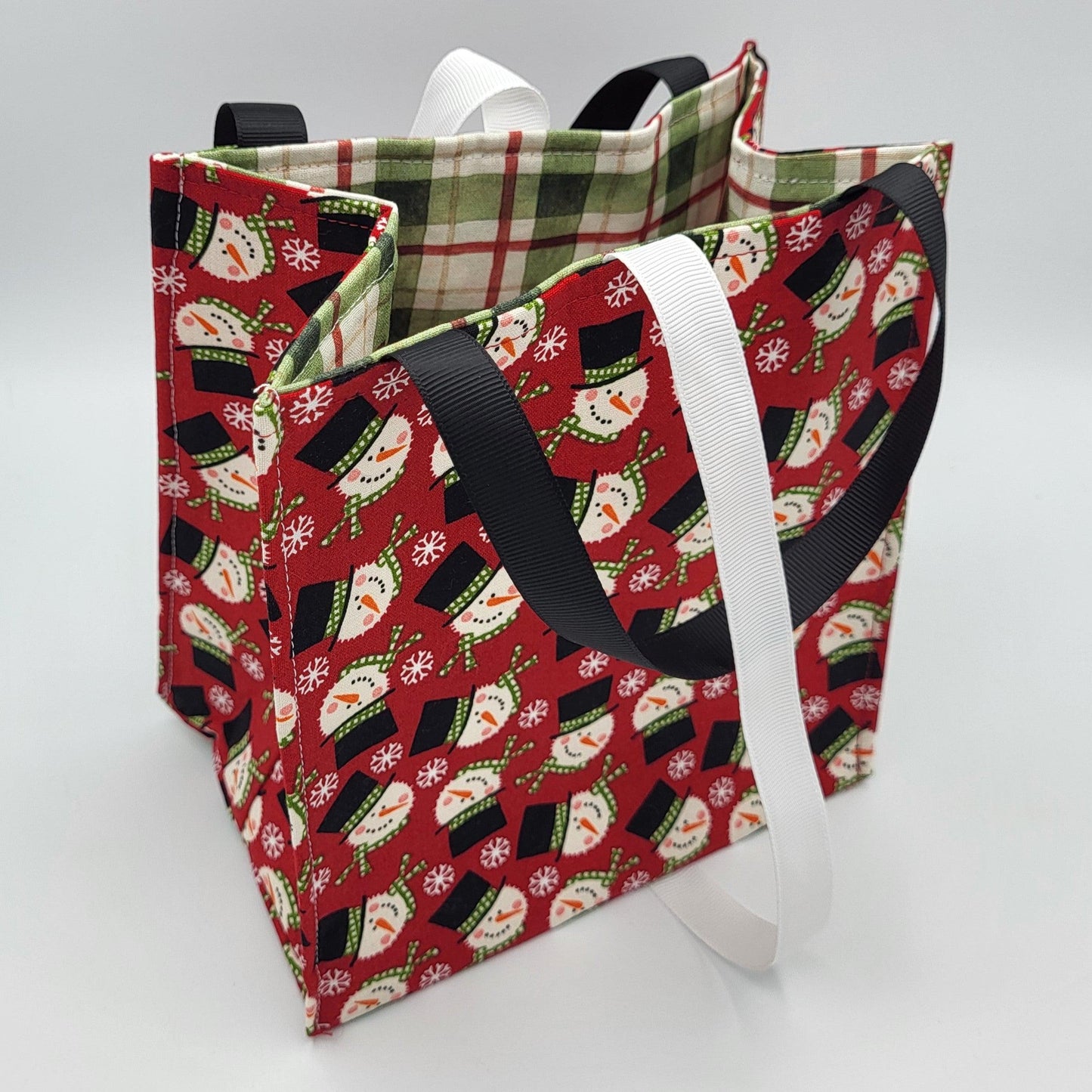 Holiday Fabric Gift Bag with Ribbon ties and handles, 3 styles to choose