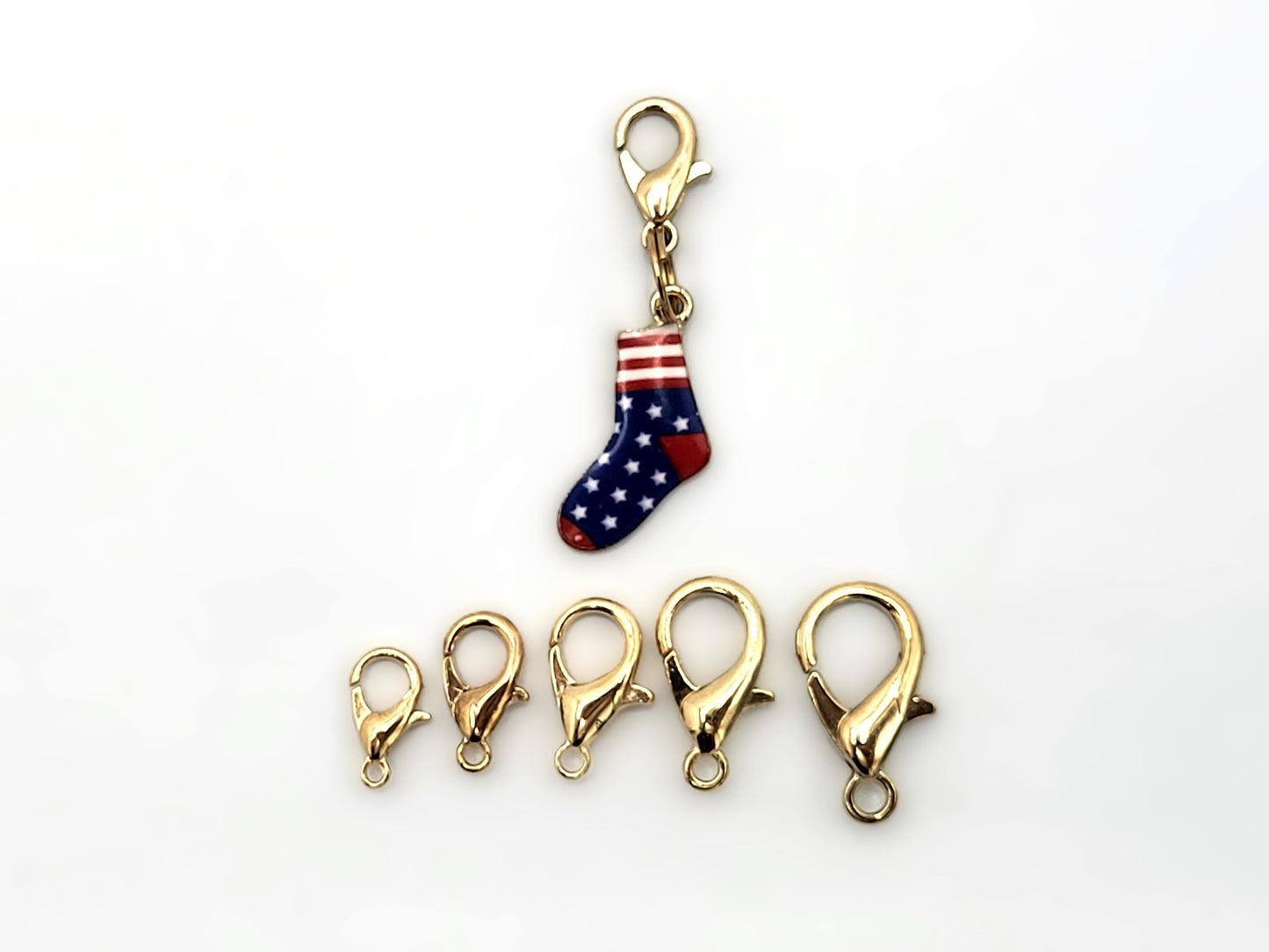 Sock Stitch Markers for Knitters | Enamel Charm Stitch Markers 4pc