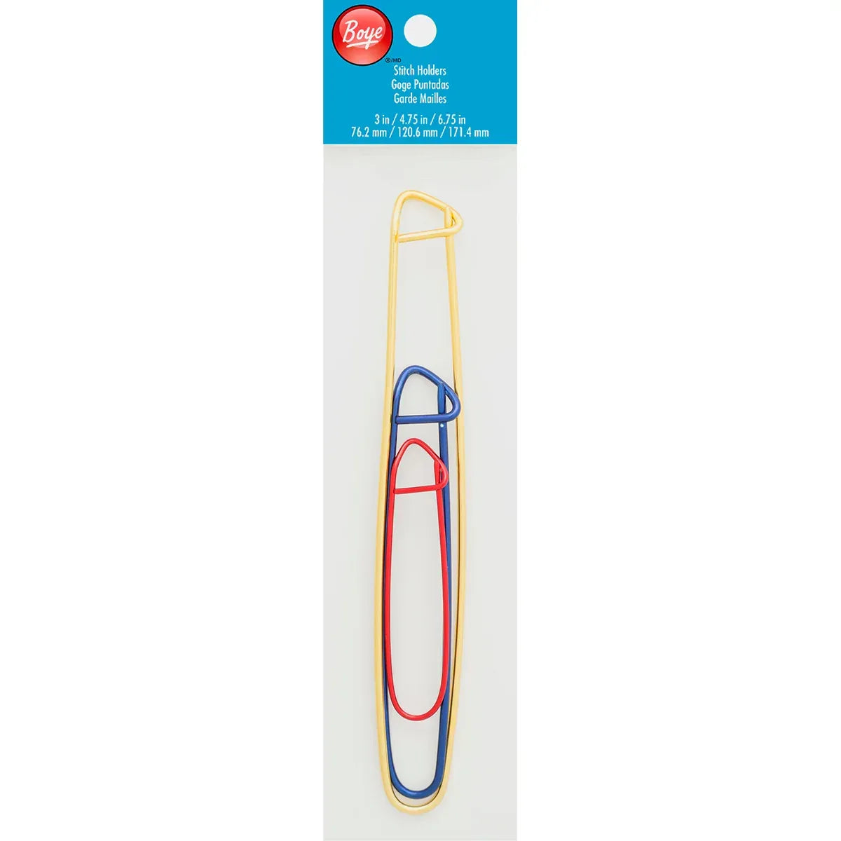 Boye Aluminum Stitch Holders, 3pc Set (3", 4.75" & 6.75")