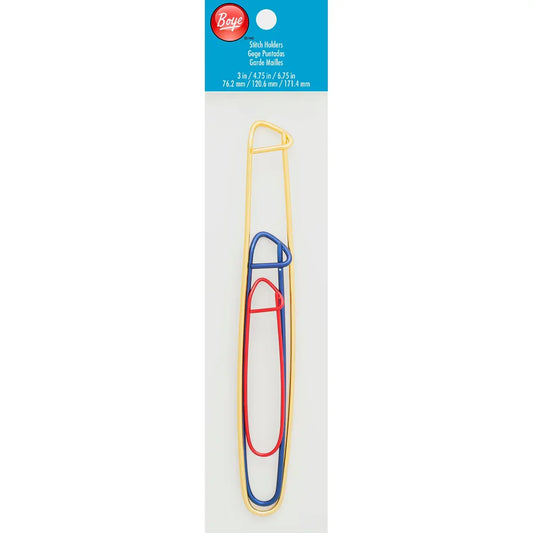 Boye Aluminum Stitch Holders, 3pc Set (3", 4.75" & 6.75")
