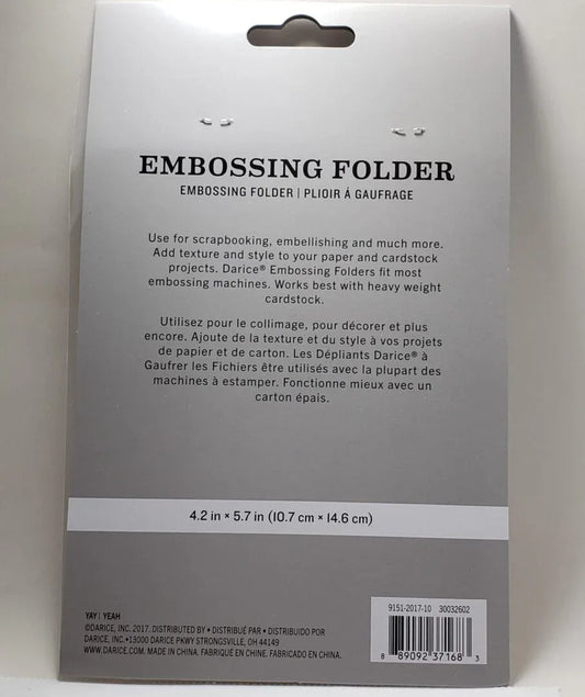 Darice Embossing Folder, "YAY" 30032602