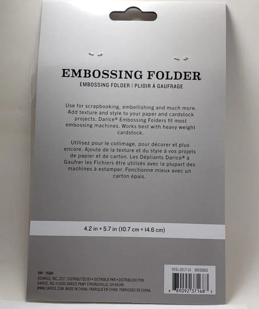 Darice YAY Embossing Folder for A2 Cards - 4.25" x 5.75"