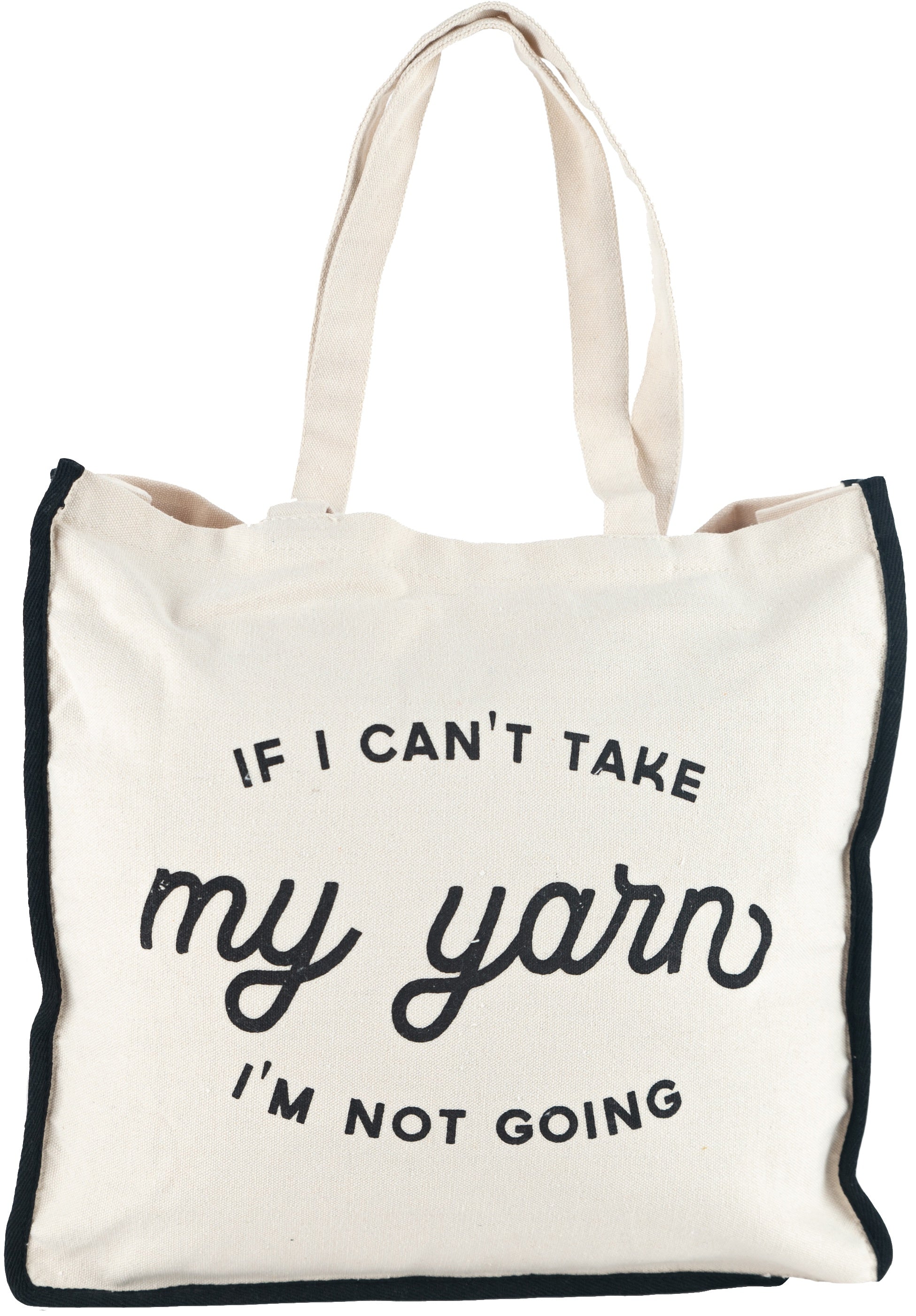 BUY MORE YARN Cotton Tote Bag with Snap Closure