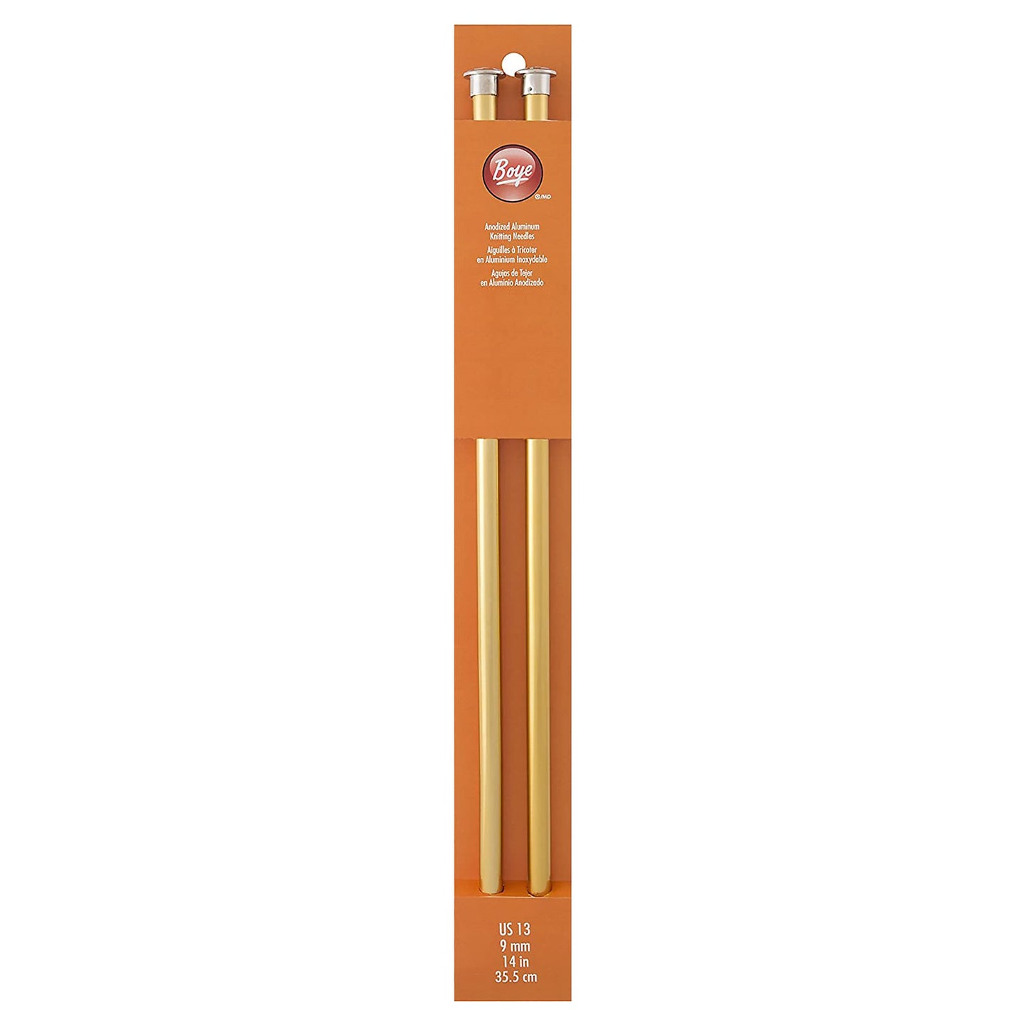 Boye Single Point Aluminum Knitting Needles 14" - Size US13 - 9mm