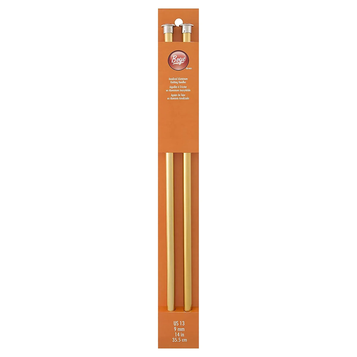 Boye Single Point Aluminum Knitting Needles 14" - Size US13 - 9mm