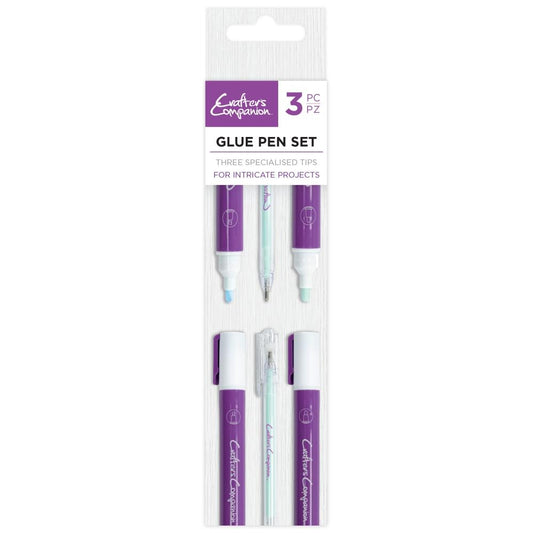 Crafter's Companion Glue Pen Set 3/Pkg, Ballpoint, Chisel Nib & Bullet Nib