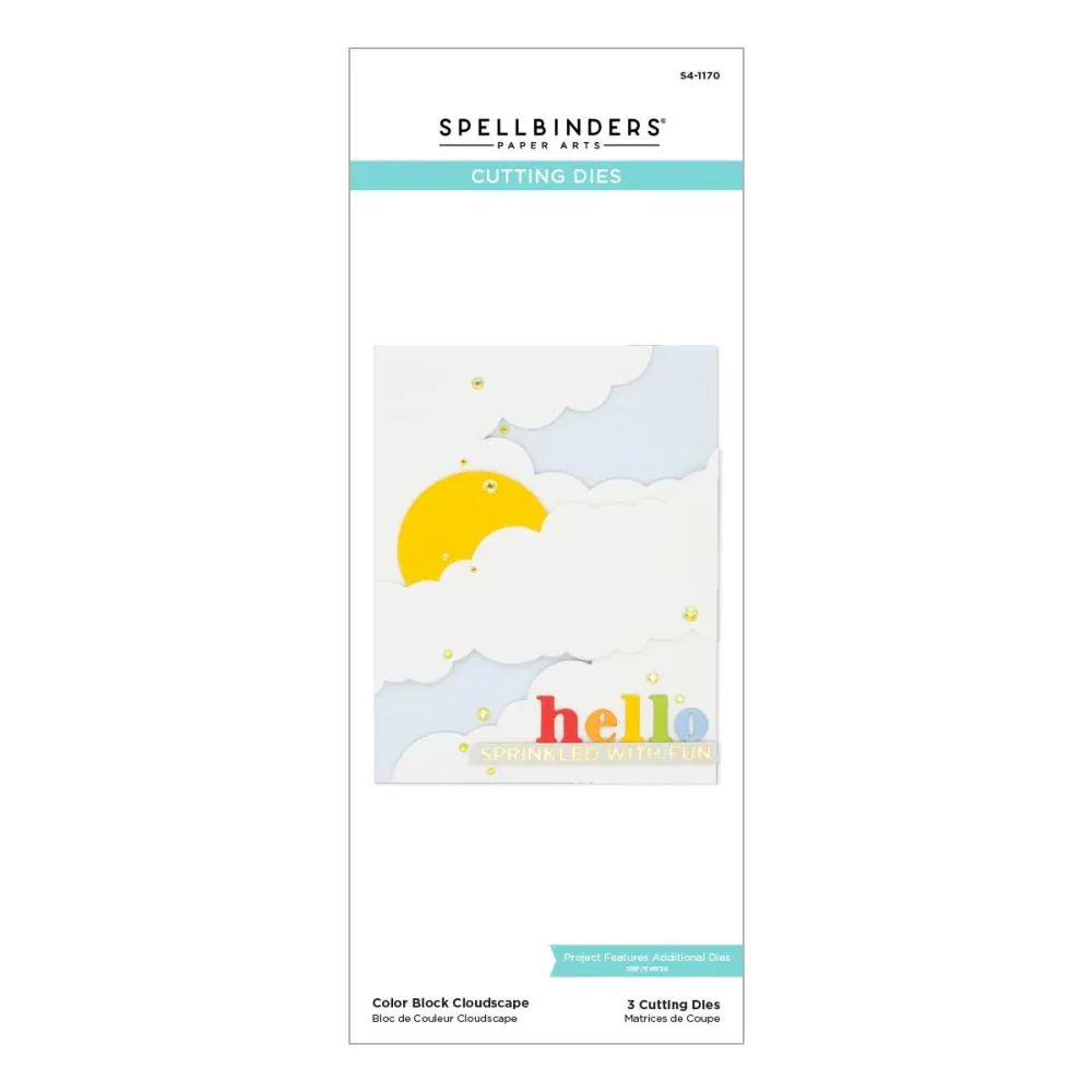 Spellbinders Etched Dies Cloudscape Background - Color Block
