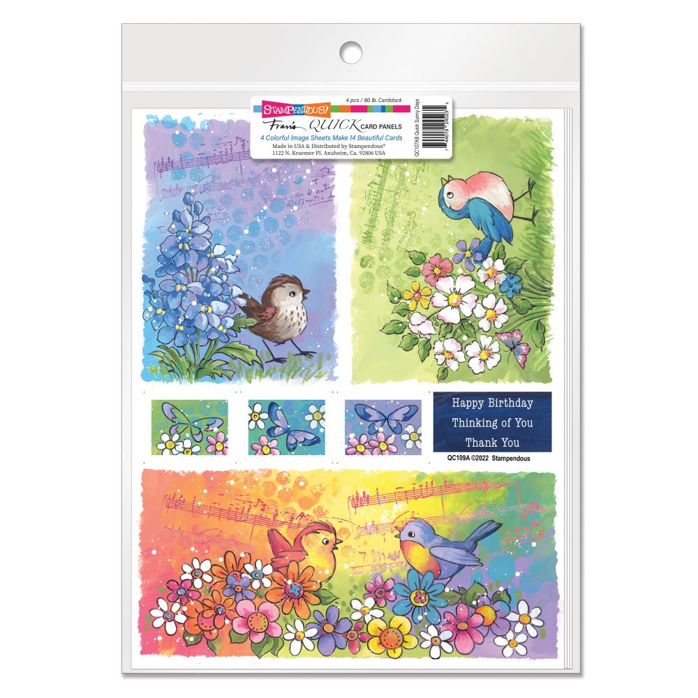 Stampendous Quick Card Panels - Birdies Bright
