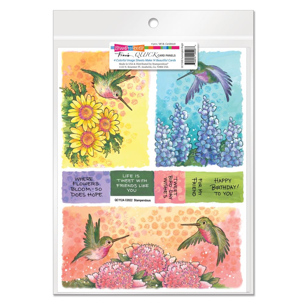 Stampendous Quick Card Panels - Hummingbird Bright