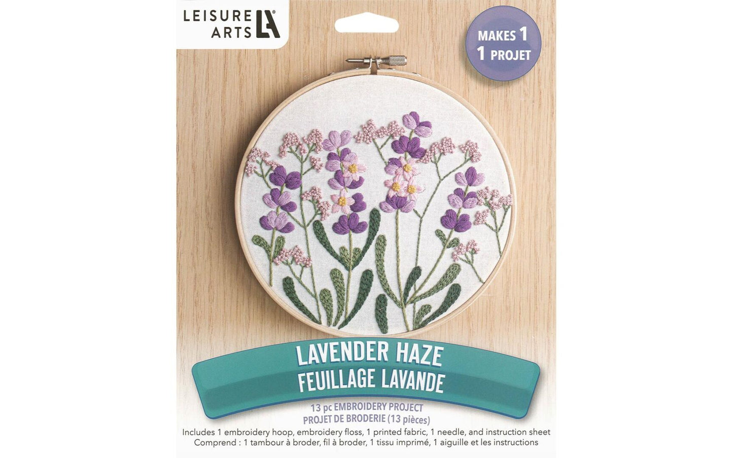 Leisure Arts Kit Embroidery 6" Lavender Haze