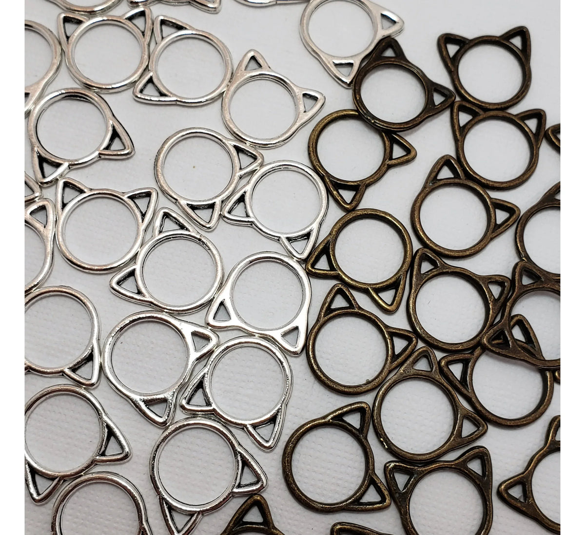15pc Small or Medium Cat Ring Stitch Markers for Knitting, 9mm or 12mm inner diameter | closed stitch marker, knitting accessories