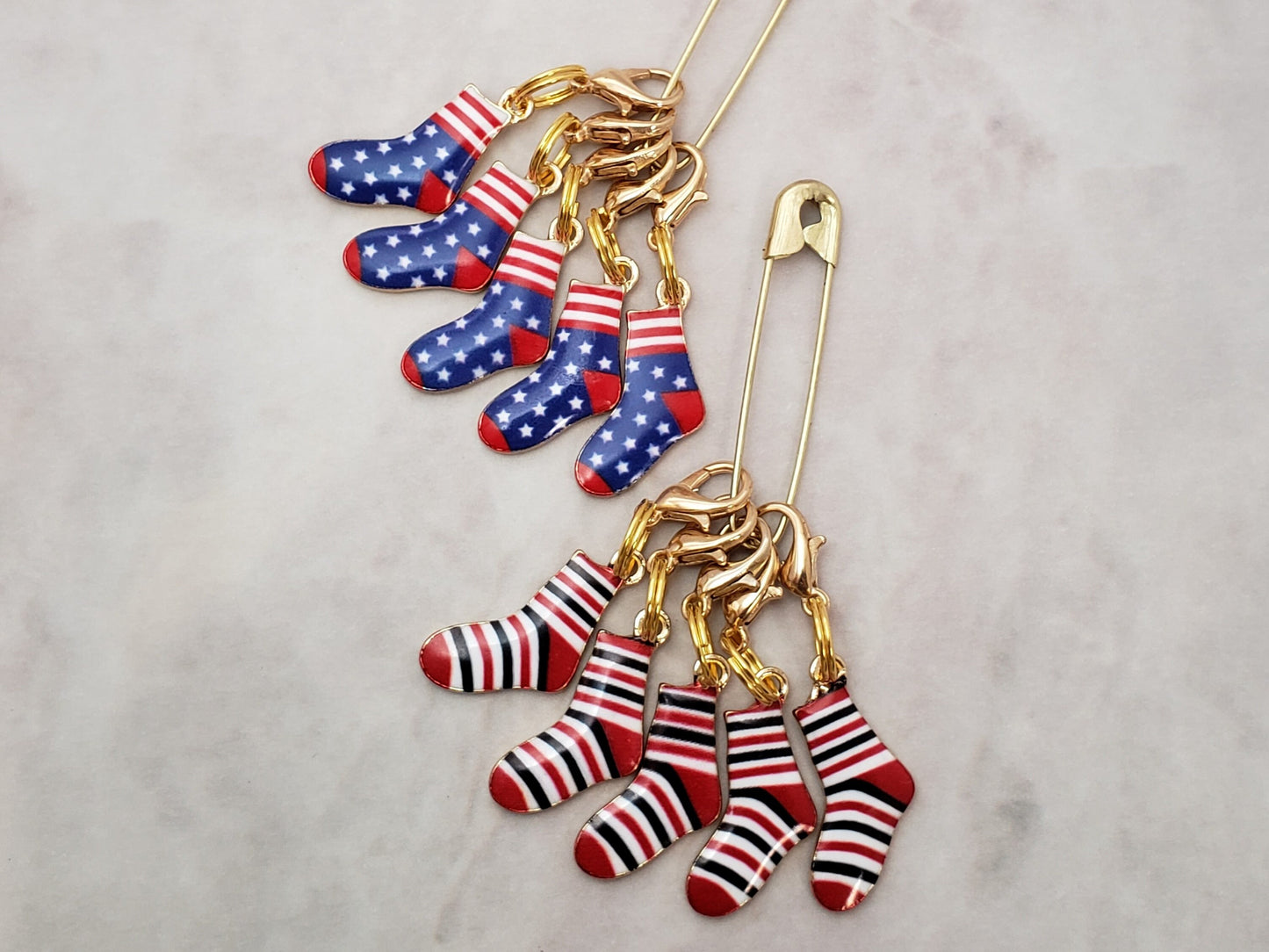 Sock Stitch Markers for Knitting 5pc | Crochet stitch marker, progress keeper, project bag charm, crochet accessory, knitting marker