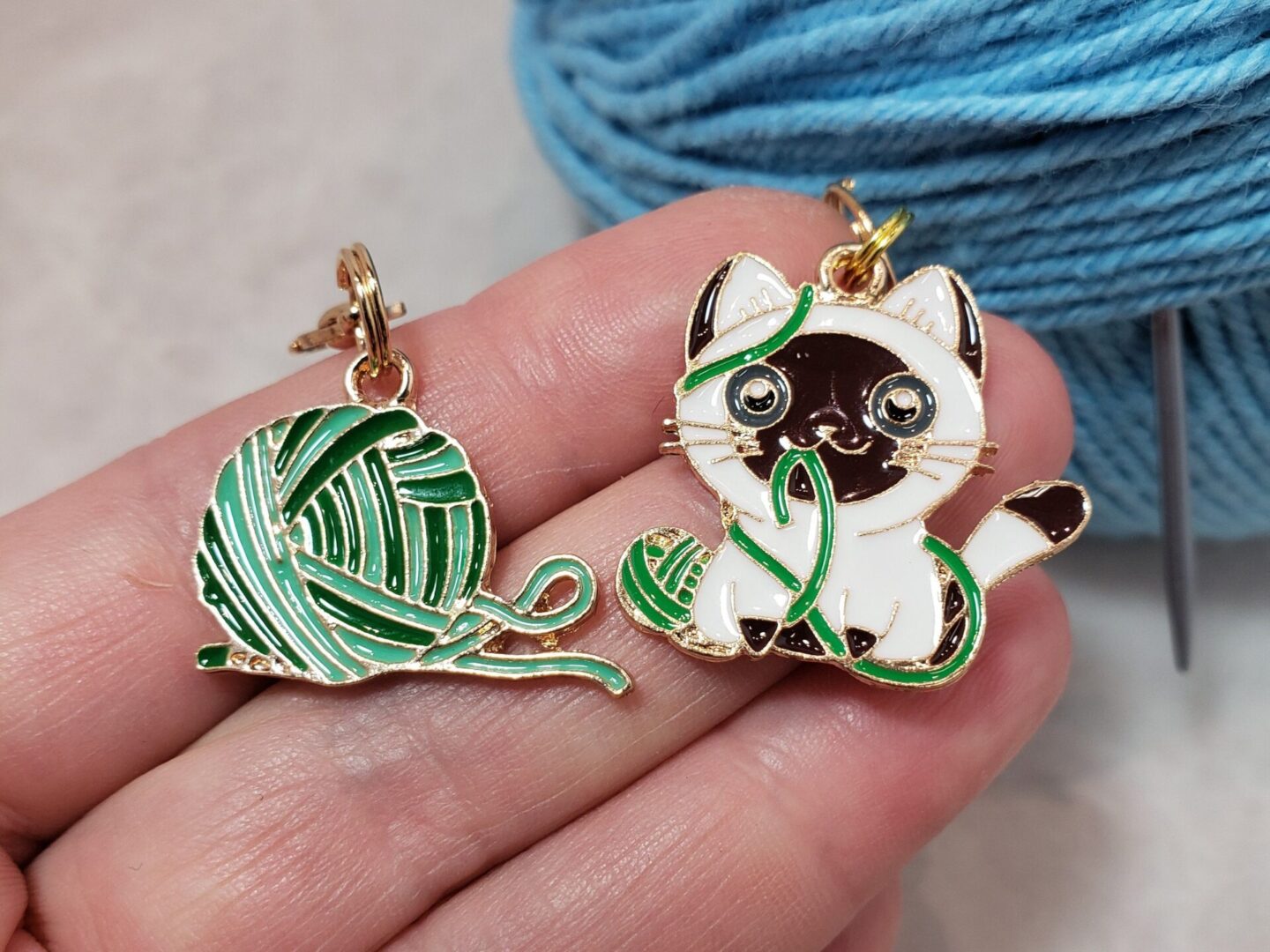 Siamese Cat Stitch Markers, 2 pc