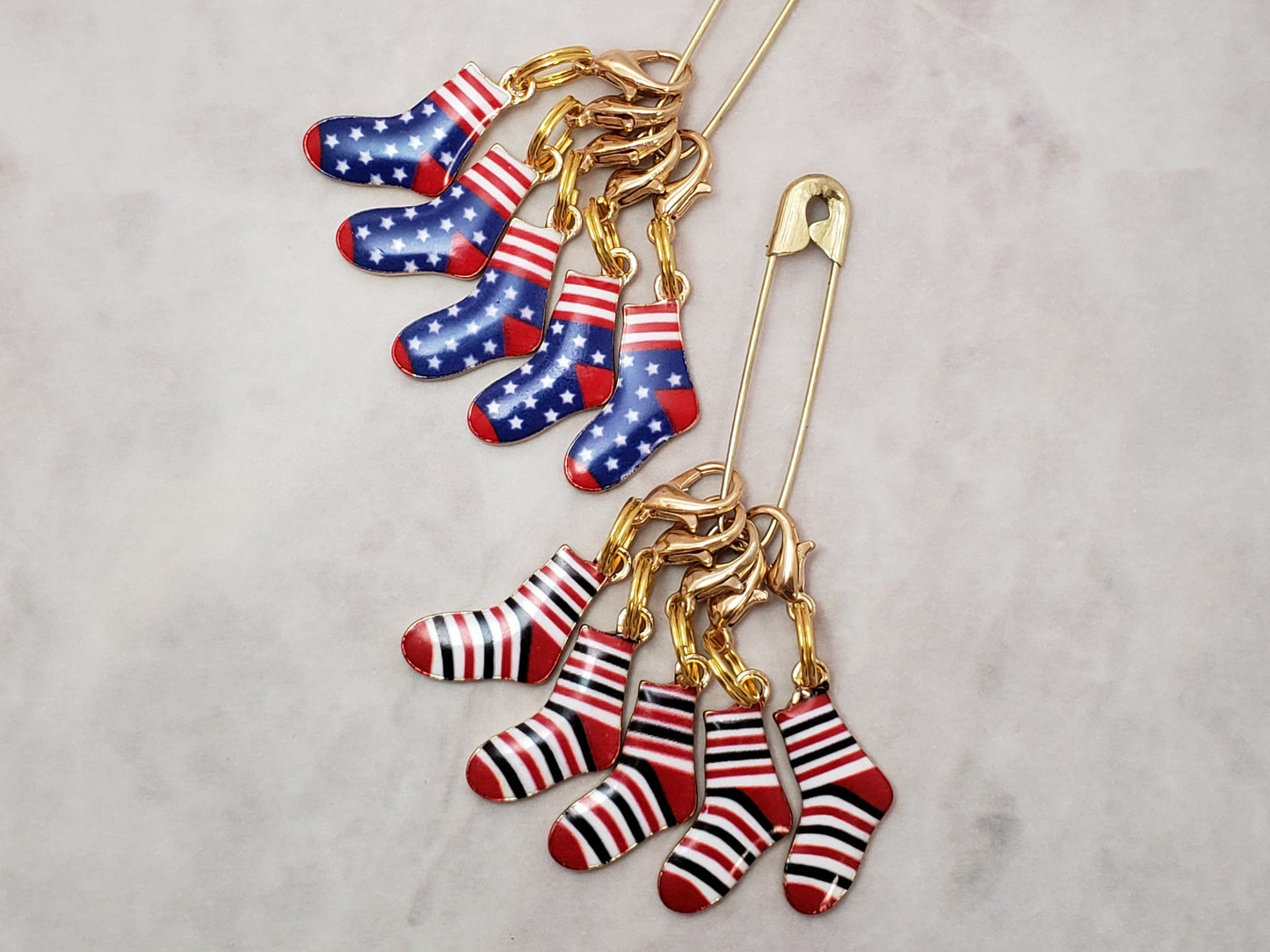 Sock Stitch Markers for Knitting 5pc | Crochet stitch marker, progress keeper, project bag charm, crochet accessory, knitting marker