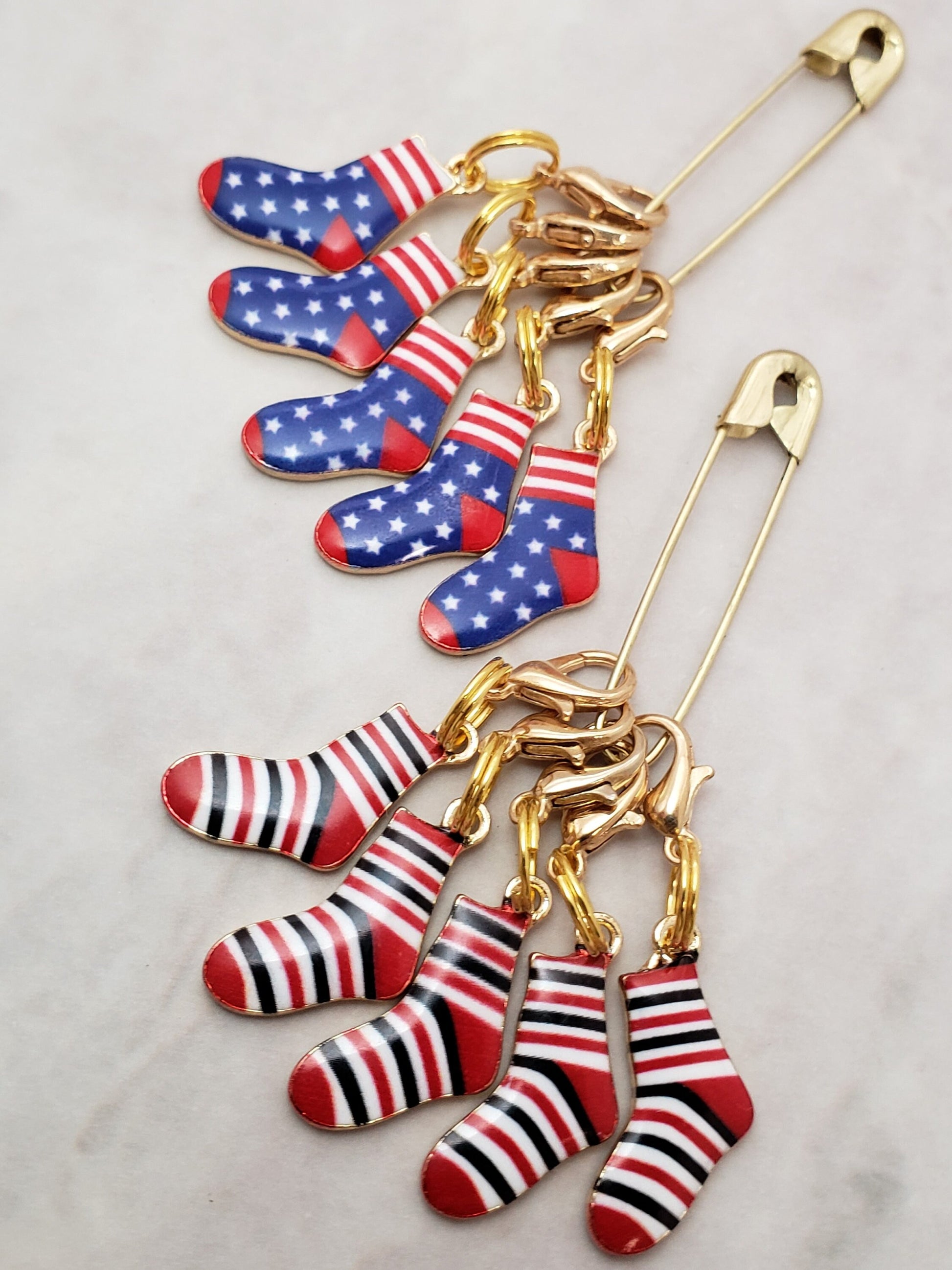 Sock Stitch Markers for Knitting 5pc | Crochet stitch marker, progress keeper, project bag charm, crochet accessory, knitting marker