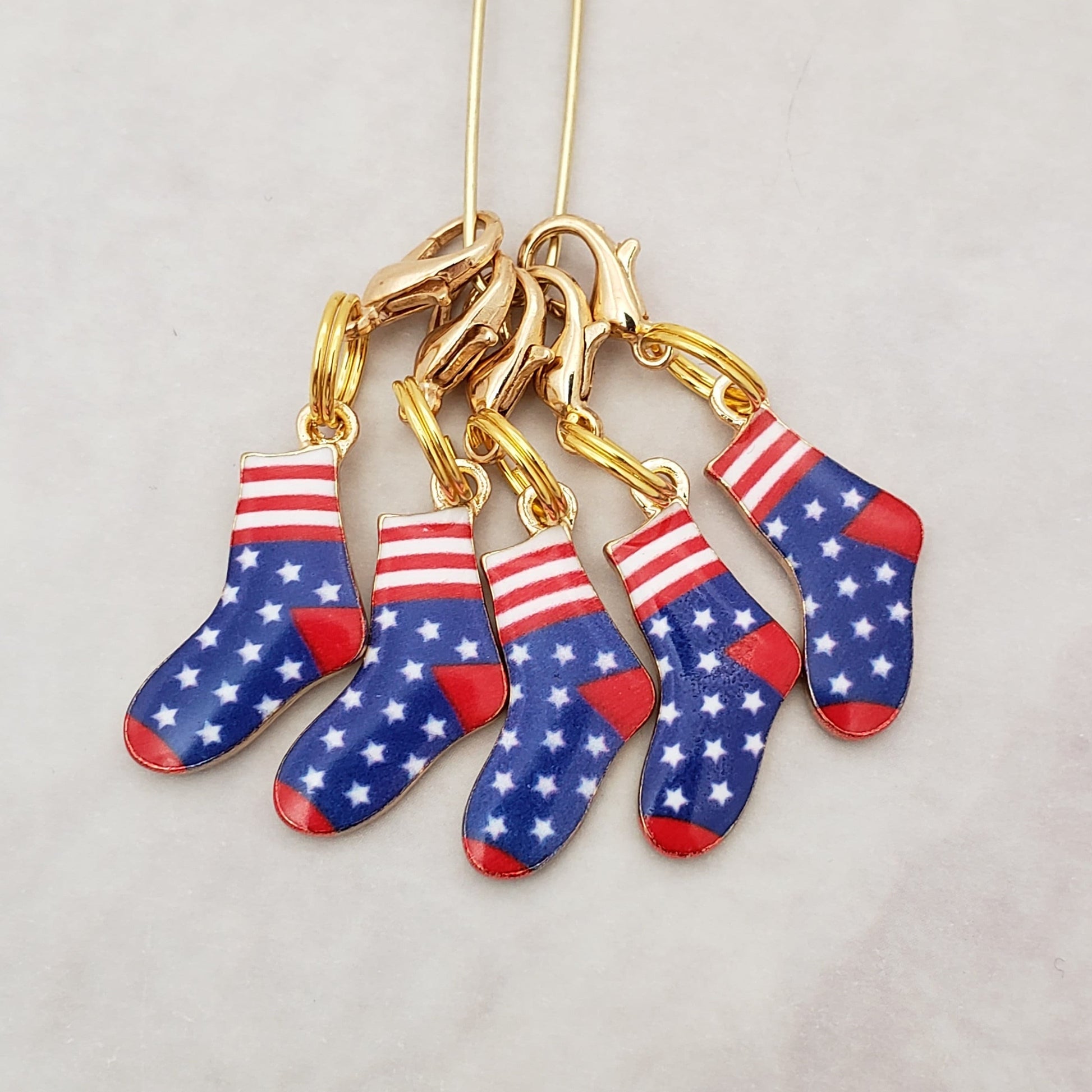 Sock Stitch Markers for Knitting 5pc | Crochet stitch marker, progress keeper, project bag charm, crochet accessory, knitting marker