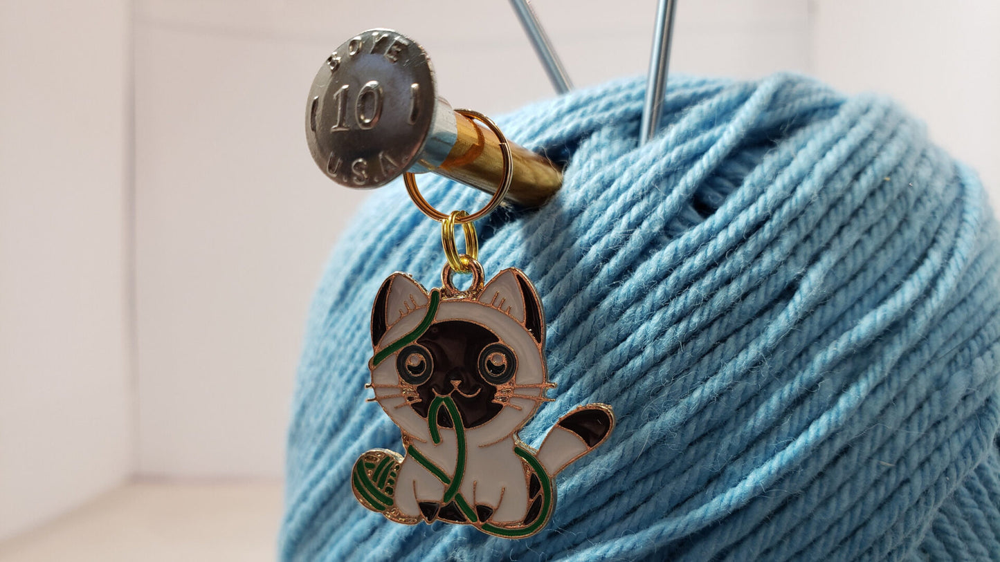 Siamese Cat Stitch Markers, 2 pc