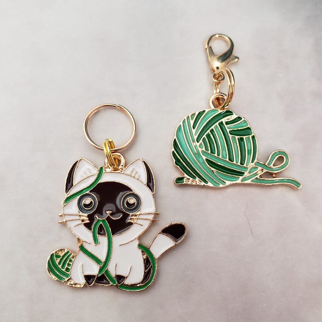 Siamese Cat Stitch Markers, 2 pc