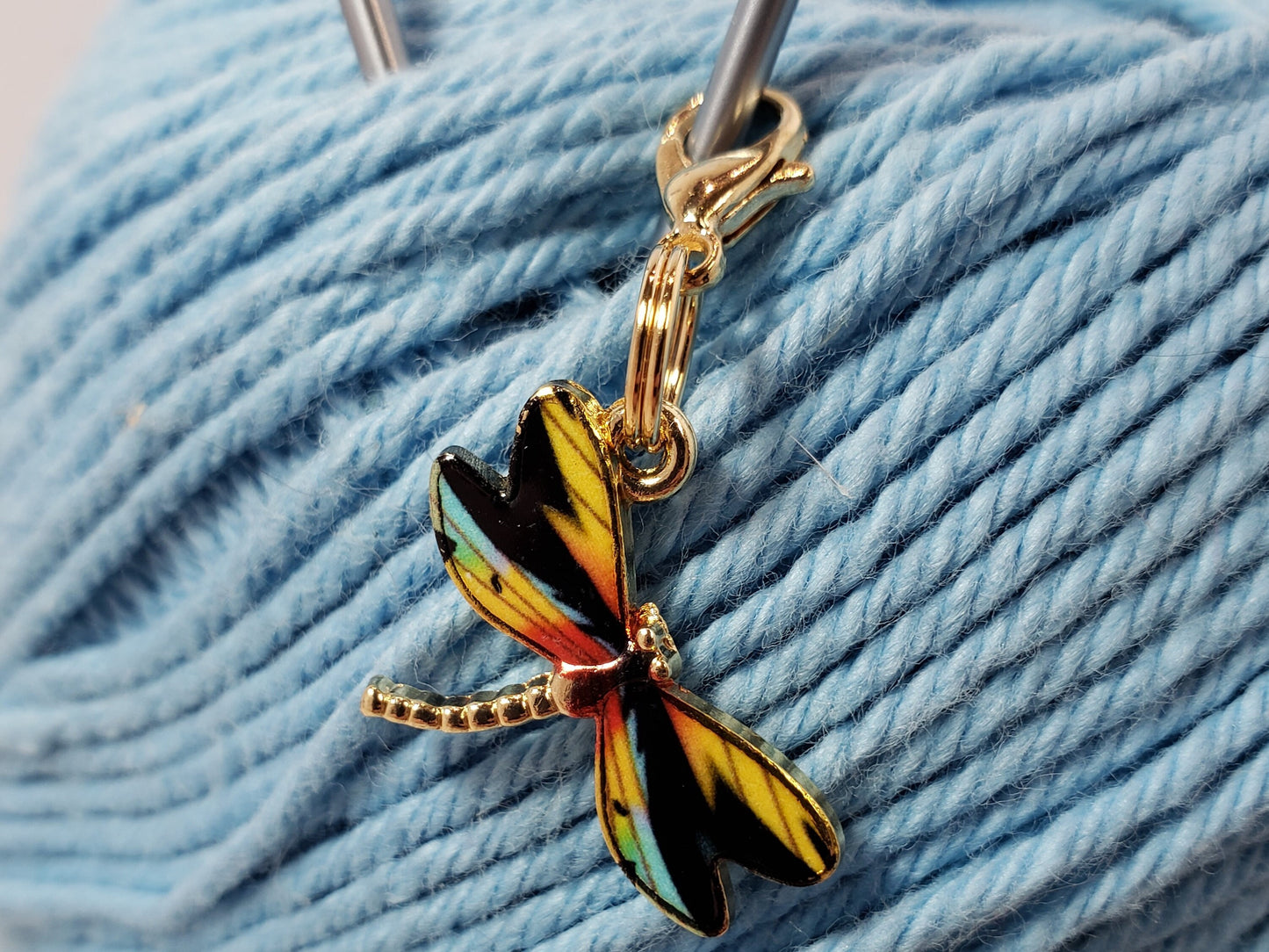 Stitch Markers for Knitting, 5pc Dragonflies | Crochet stitch marker, progress keeper, project bag charms, crochet accessory