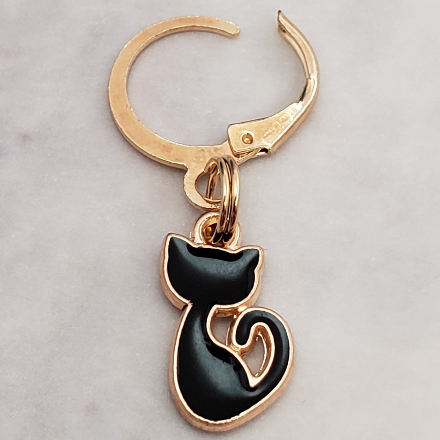 Tiny Black Cat Stitch Markers for knitting 5pc | Crochet stitch marker, progress keeper, crochet accessory, knitting marker