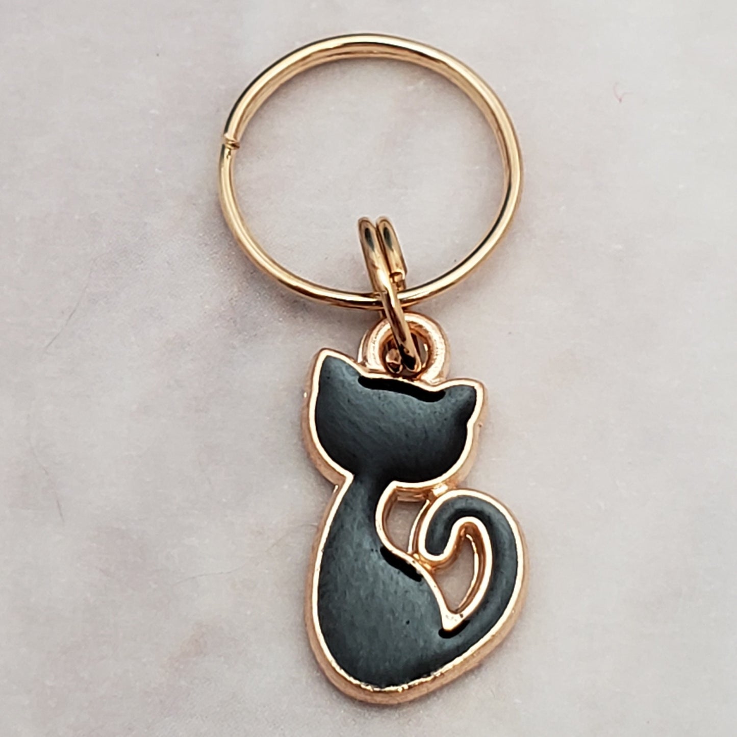 Tiny Black Cat Stitch Markers for knitting 5pc | Crochet stitch marker, progress keeper, crochet accessory, knitting marker