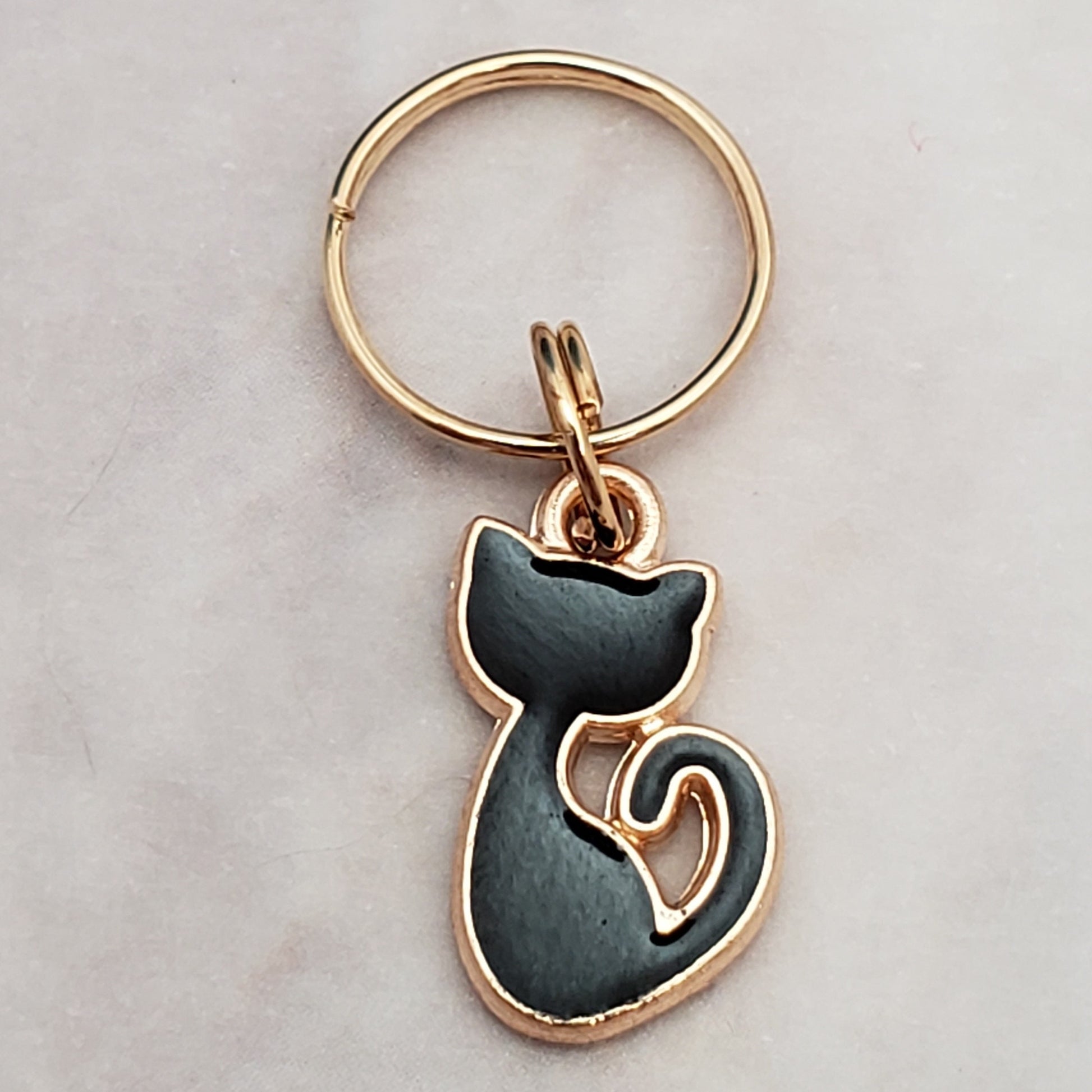 Tiny Black Cat Stitch Markers for knitting 5pc | Crochet stitch marker, progress keeper, crochet accessory, knitting marker