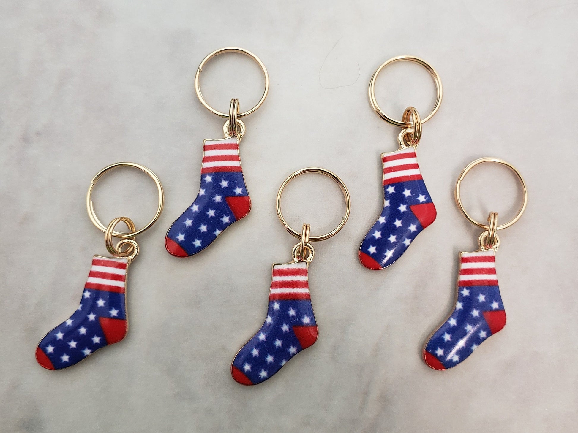 Sock Stitch Markers for Knitting 5pc | Crochet stitch marker, progress keeper, project bag charm, crochet accessory, knitting marker