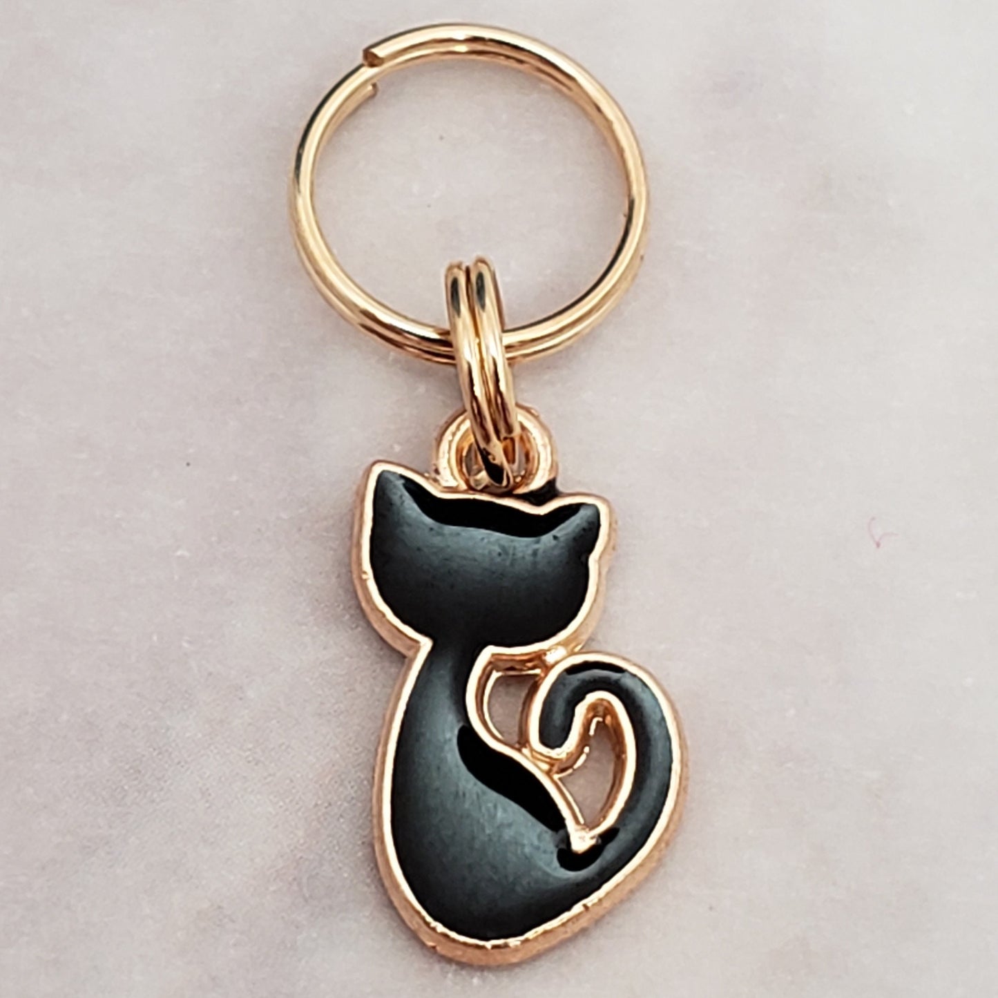 Tiny Black Cat Stitch Markers for knitting 5pc | Crochet stitch marker, progress keeper, crochet accessory, knitting marker