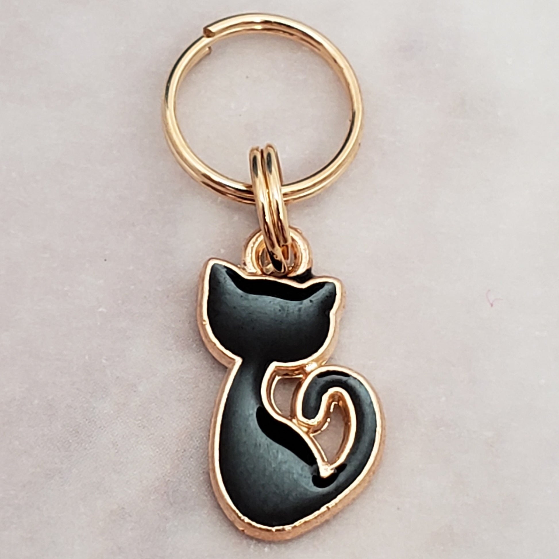 Tiny Black Cat Stitch Markers for knitting 5pc | Crochet stitch marker, progress keeper, crochet accessory, knitting marker